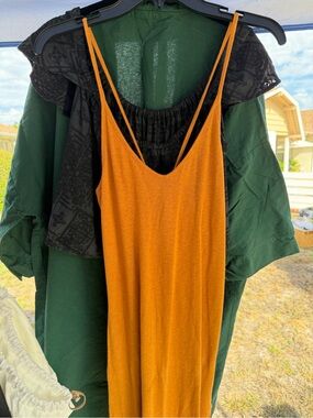 Back Beat Co. Rust Orange Spaghetti Strap Slip Dress